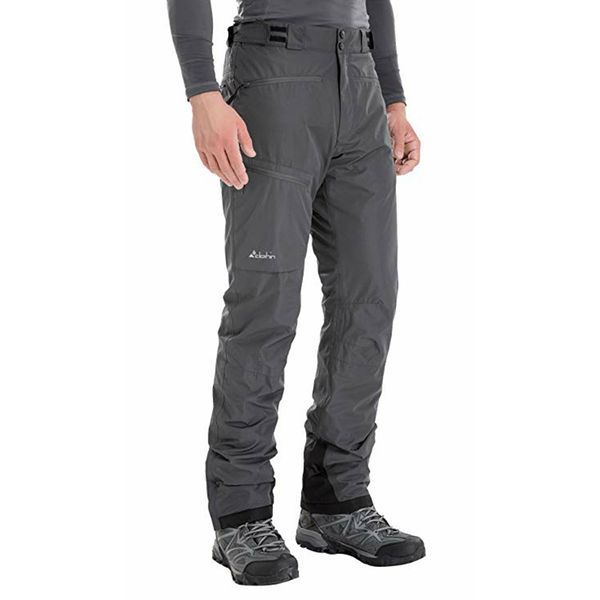 

clothin men's ski soft shell pants snow sport fleece-lined pant - internal gaiters - water insulated cp1211m @ slim fit, Black
