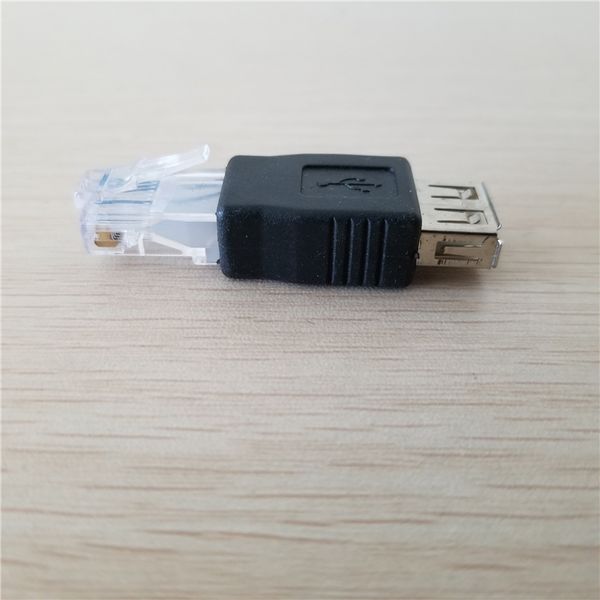 10 pz/lotto Ethernet Netowork RJ45 Crystal Hear a USB femmina adattatore per cavo Ethernet