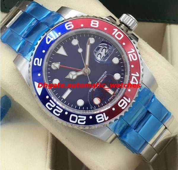 

luxury watches ii 116719 white gold blue & red 24hr ceramic bezel 40mm automatic fashion men's watch wristwatch new style, Slivery;brown