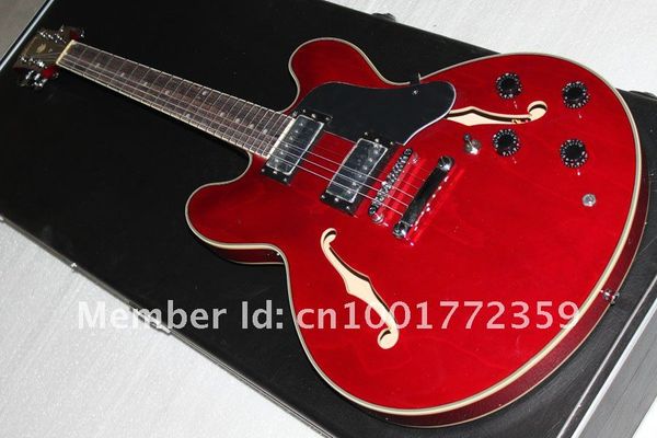 

custom shop 335 reissue figured electric guitar, gloss cherry guitar- ng