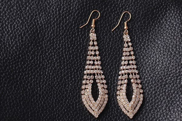 

instagram hipster street shooting high-end atmosphere inlaid rhinestone earrings yiwu small jewelry wholesale, Silver