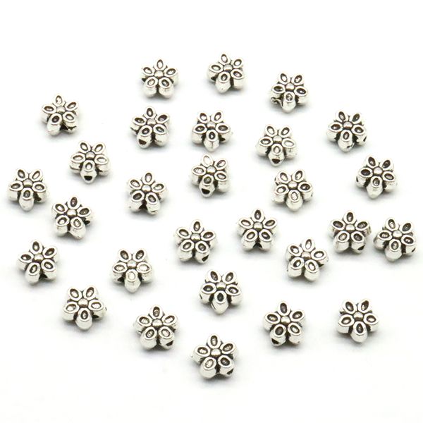 

lost way 100pcs metal vintage silver tube beads zinc alloy spacer loose beads for bracelet jewelry making 6-10mm diy