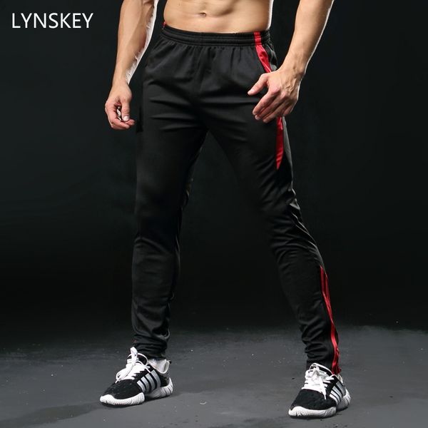 

lynskey quickly dry mens running pants comfortable training trousers sportswear sports long pants fitness legging gym trousers, Black;blue