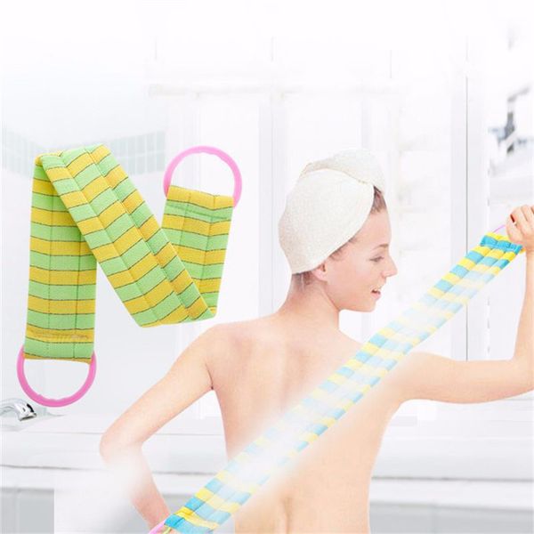 

fashion stripe frosted bath towel household portable bathing towel bathroom accessories body washcloth with ring t3i0290