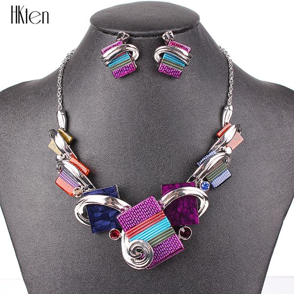 

ms20676 fashion jewelry sets silver plated purple/leopard/blue/gray colors unique design party gifts ing