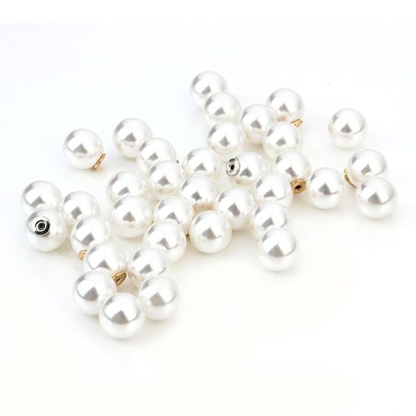 

50pcs/lot round artificial pearl brooch backs sers balls hole diameter 1mm gold/silver color brooch pins findings f5054, Gray