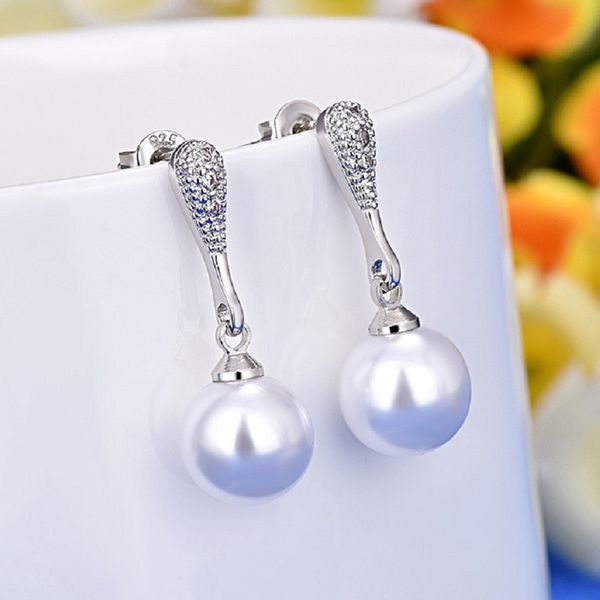 

pearl dangle earrings jewelry s925 silver needle allergy earring for women