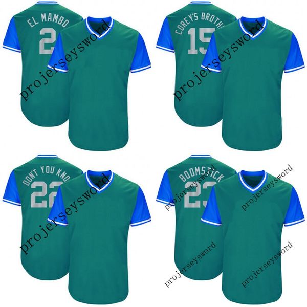 

Seattle Jersey 2 Jean Segura El Mambo 22 Robinson Cano Don't You Know 34 Felix Hernandez King Felix 2018 Players Weekend Baseball Jerseys