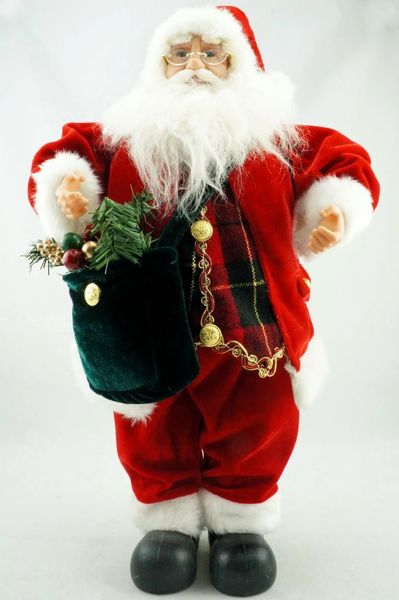 

cosette red velvet tartan santa claus doll collect christmas decor green bag 18