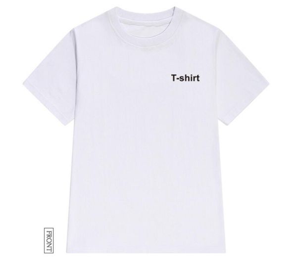 

back english letter printing retro loose short-sleeved t-shirt female summer, White