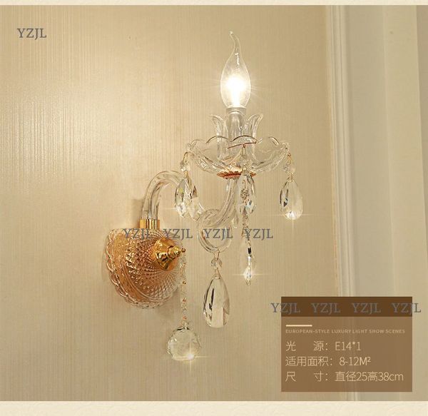 

настенный светильник романтическая спальня прикроватная лампа фон роскошный дом decotive wall crystal wall lamp single double бесплатная дос