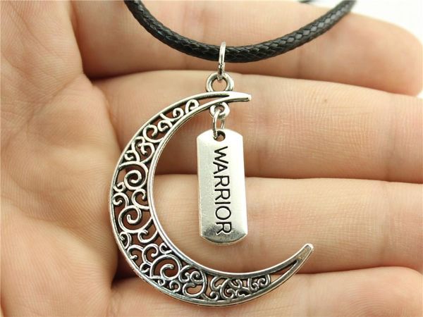 

wysiwyg 5 pieces leather chain necklaces pendants choker collar pendant necklace women warrior tag 21x8mm n6-b11573-b12905, Golden;silver