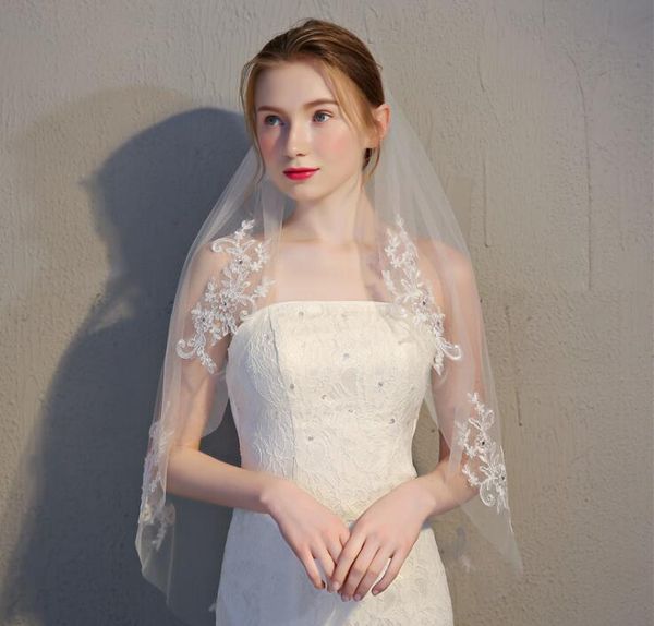 Romantic Cheap Bridal Veils One Layer Fingertip Length Wedding