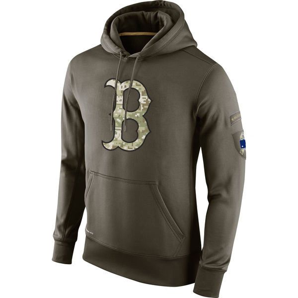 

Boston Толстовка Red Sox Olive Салют Обслуживание KO Performance Бейсбол Hoodie мужчины женщины