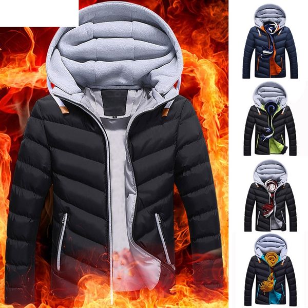 

jaycosin 2018 new fashion men boys casual coat warm winter hat detachable zipper coat outwear jacket winter 18nov6, Black