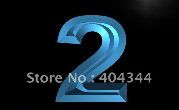 

lb871- 2 number two display decor led neon light sign home decor crafts