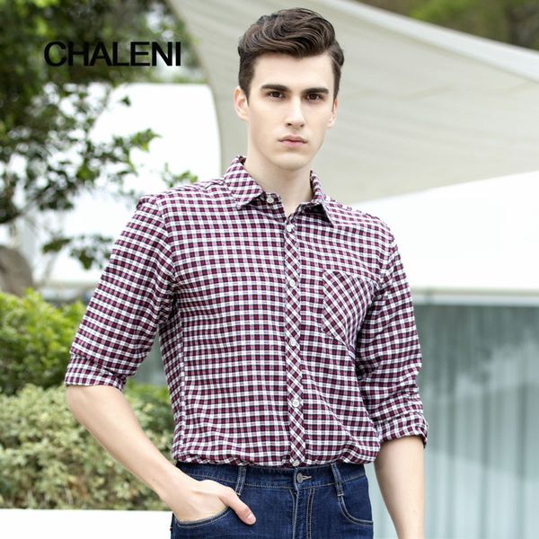 

autumn new men's fashion long-sleeved shirt wild section men's clothing jacket business casual plaid shirt qc-a210-s3060, White;black