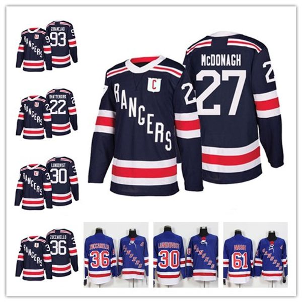 

2018 зима классический новый хоккей трикотажные изделия 36 коврики zuccarello 27 райан макдонах lundqvist миллер нэш 76 брэди skjei, Black;red