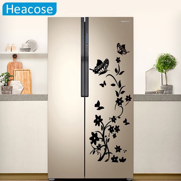 

diy butterflies wall sticker for refrigerator flower art wall decals for kids room living room fridge wallpaper home decor