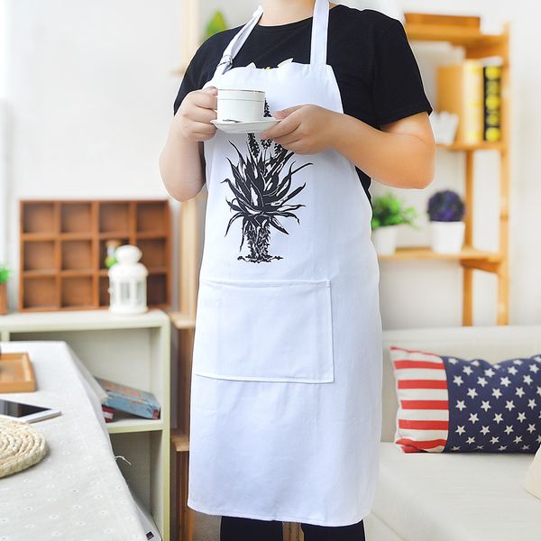 

2pc ap003 delantal santu dea printing funny design waitress black and light blue and white apron coon women cooking apron