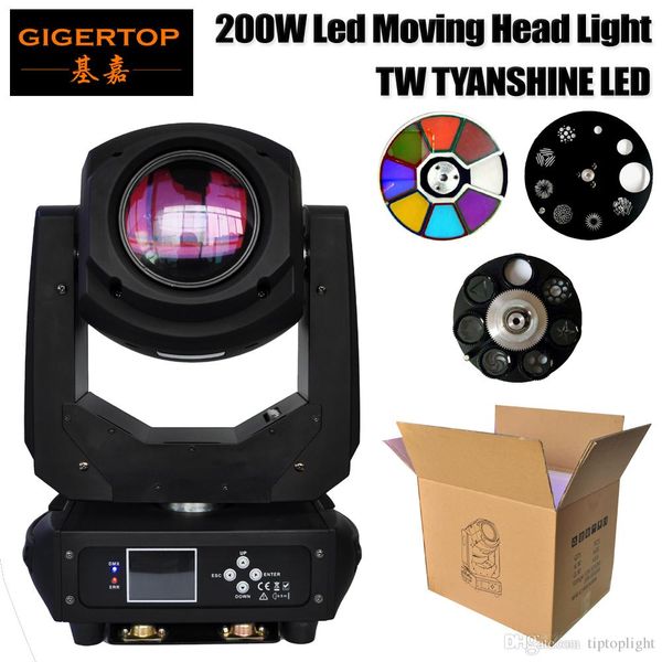 

Gigertop Stage Light 200W Professional Lighting Spot 200 Вт Gobo LED Moving Head Aura Effect DMX для шоу DJ Disco Party Stage Live Show