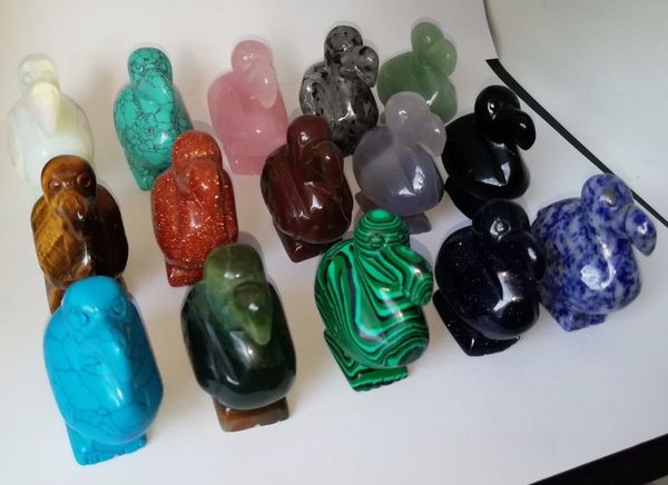 Acheter Cristal Dodo Oiseau Quartz Naturel Oeil De Tigre Lapis Lazuli Jade Améthyste Longévité Lucky Figurine Animal Statue Cadeaux Reiki De 604 Du
