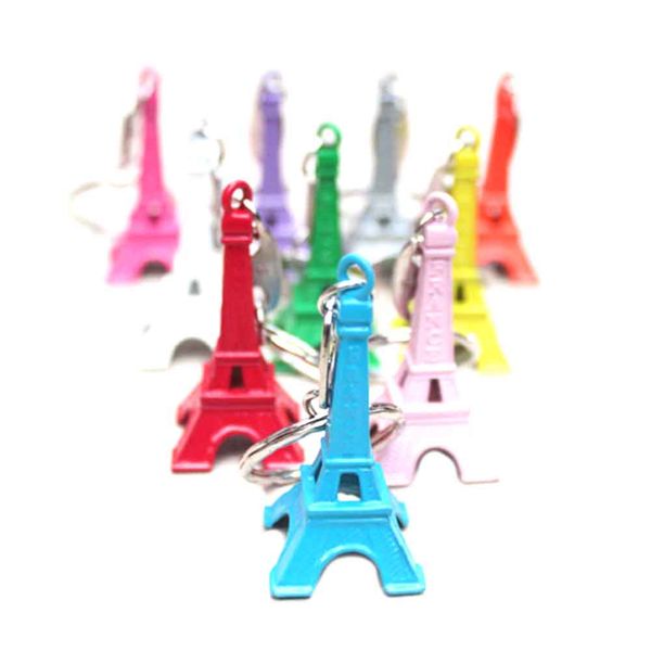 

color random candy color tower keychain decoration small gift color mini tower key chain, Silver