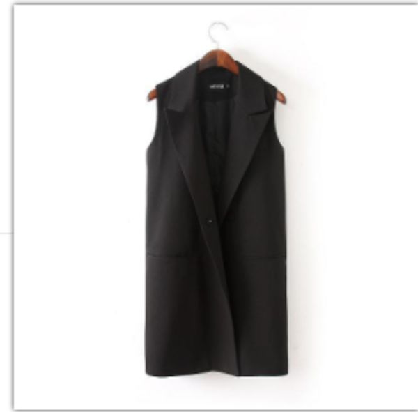 

new women brand solid sleeveless knitting vests ladies sleeveless underwasit loose large oversize cardigan black coat, Black;white