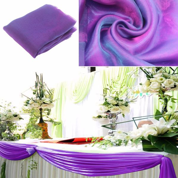 Lilac Elegant Wedding Table Valance Chair Decor Sheer Swags Fabric