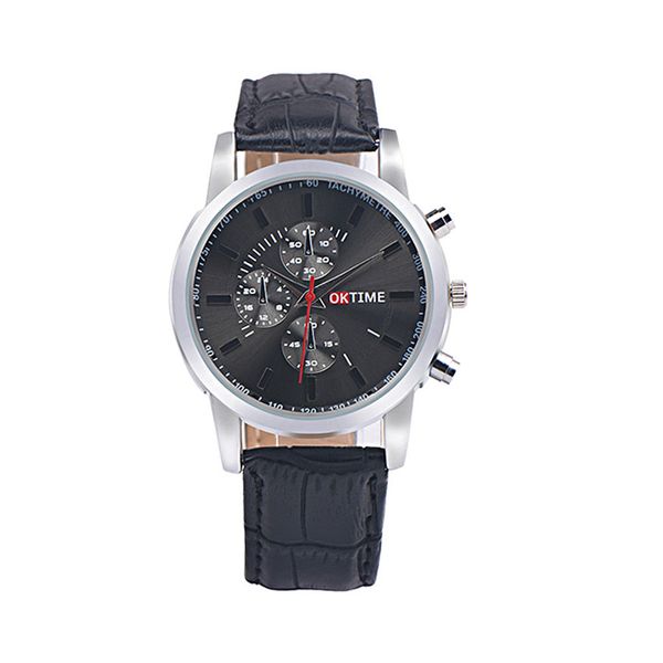 

oktine business men watches 2018 retrodesign leather band analog alloy quartz wrist watch horloges mannen business horloge a80, Slivery;brown
