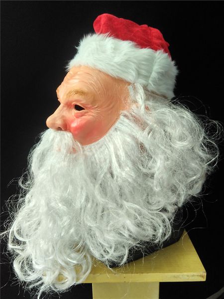 

christmas cosplay costumes santa claus latex mask with christmas hat