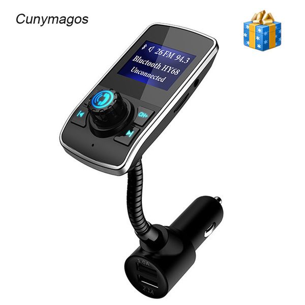 

wireless car fm transmitters bluetooth hands-max 5v3.1a car mp3 player dual usb plug support tf card display phone numbers