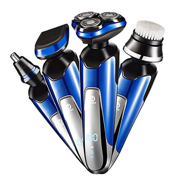 

electric razor crislan 4 in 1 electric razor men beard trimmer rechargeable waterproof rotary shaver professional cordless hair clippers nos
