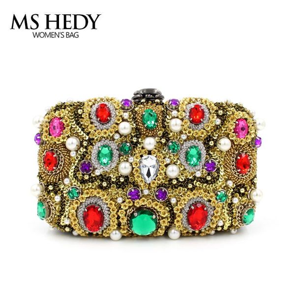 

ms hedy pearl evening bag handbag bride wedding dinner party wallet lady multicolor fashion bead day clutch