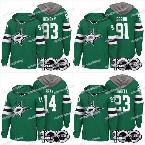 

Men 100th Dallas Stars Jerseys 91 Tyler Seguin 14 Jamie Benn 83 Ales Hemsky 32 Kari Lehtonen 23 Esa Lindell Hoodies Jerseys Sweatshirts