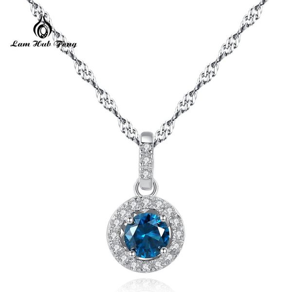 

100% 925 sterling silver lucky blue red green clear cz pendant necklace women luxury sterling silver jewelry wholesale