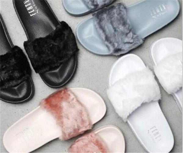 fenty slippers fur