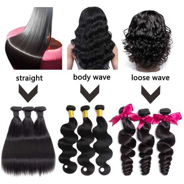 Brazilian Hair Bundles Body Wave Loose Wave Straight Human Hair