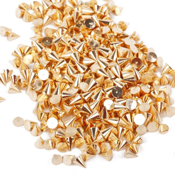 

new nail art decoration 100pcs 3*3mm cone metalic golden color spike studs nail art tiny stick, Black