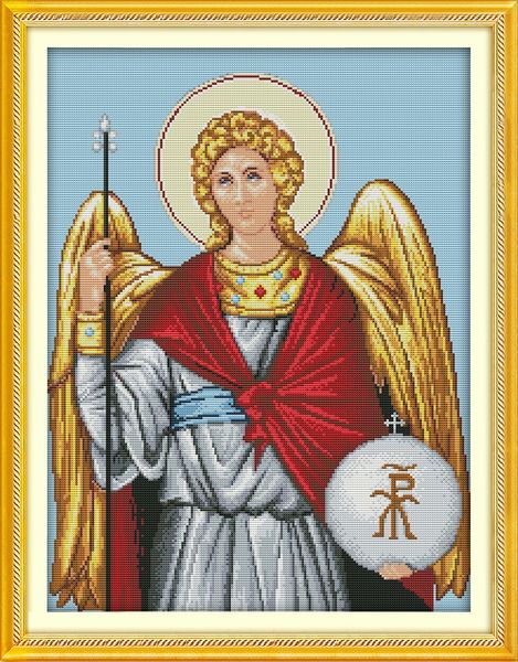 figura religiosa Gesù angelo decorazioni dipinti, ricamo a punto croce fatto a mano Set di cucito contato stampa su tela DMC 14CT / 11CT