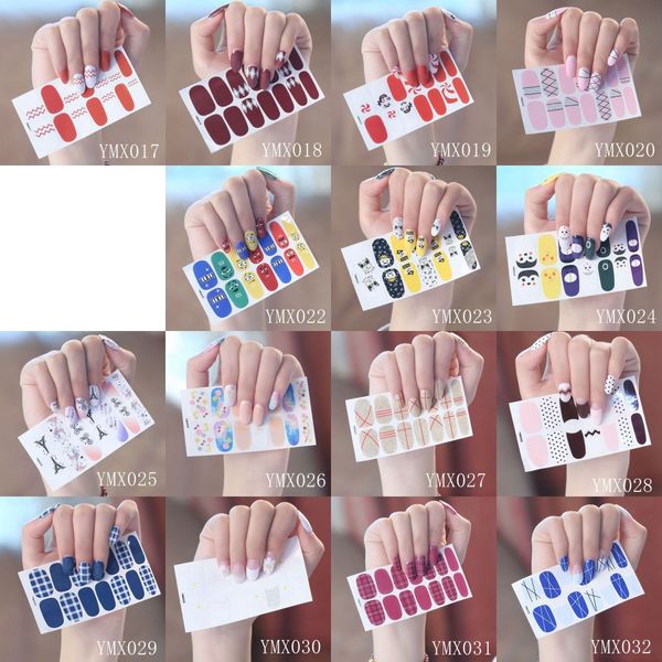 

nail art full-cover sticker sheet 14tips sticker polish ymx017-032, Black