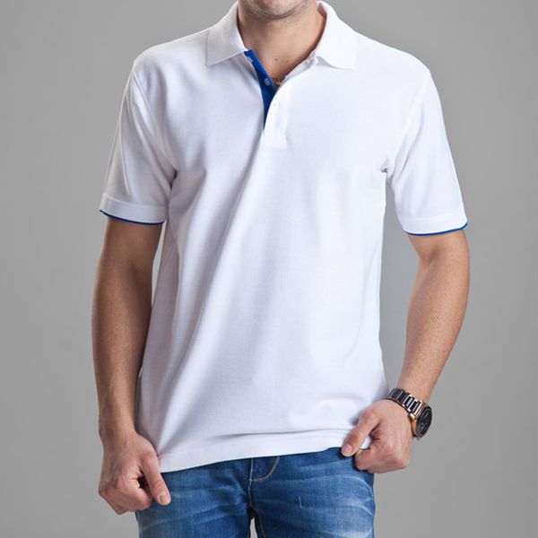 

breathable brand clothing polo homme solid wholesale polo shirt casual men tee shirt cotton slim fit casual, White;black