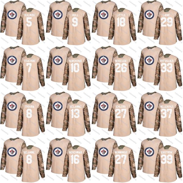 

29 Patrik Laine Winnipeg Jets 2017 Camo Veterans Day 9 Bobby Hull Keith Tkachuk 33 Dustin Byfuglien 26 Blake Wheeler Teemu Selanne Jersey