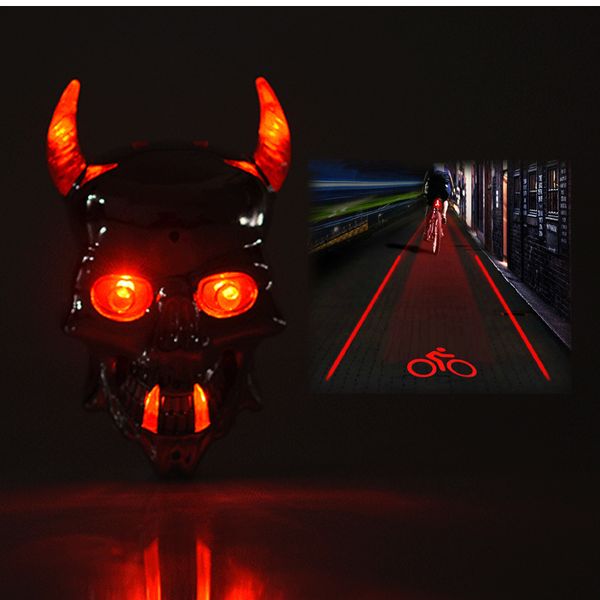 

new bike light devil skeleton laser taillights 2 led bicycle light bicycle accessories