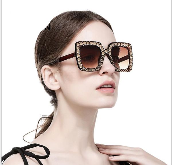 

square diamond sunglasses women's polarized sunglasses explosion fashion sunglasses, White;black