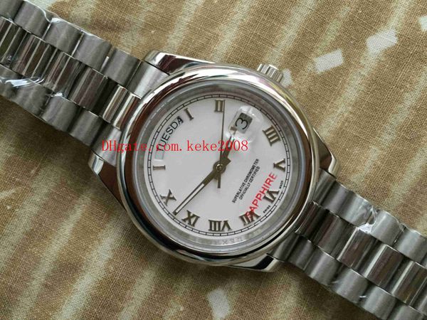 

luxury wrist watch day-date 118206 36mm white roman dial stainless steel mechanical automatic 2813 movement ladies women's watches, Slivery;black