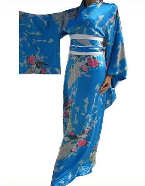 

new arrival blue japanese lady silk yukata traditional kimono haori with obi vintage printed floral party dress  jk011, Red