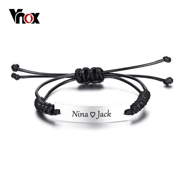 

vnox simple adjustable length id bracelet for women men bangle stainless steel identification jewelry engrave laser, Golden;silver