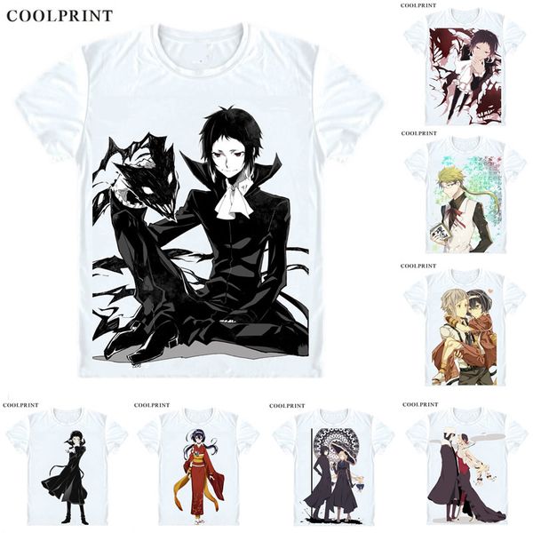 

coolprint akutagawa ryuunosuke t shirt bungou stray dogs literary men casual tshirt premium t-shirt printed short sleeve shirts, White;black