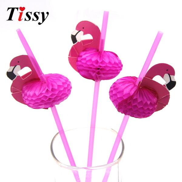 

new arrival20pcs/lot cute 3d flamingo straw flexible plastic drinking straws birthday/wedding/pool party decoration supplies